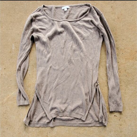 New York & Company double zip tunic sweater tan medium - Picture 3 of 3